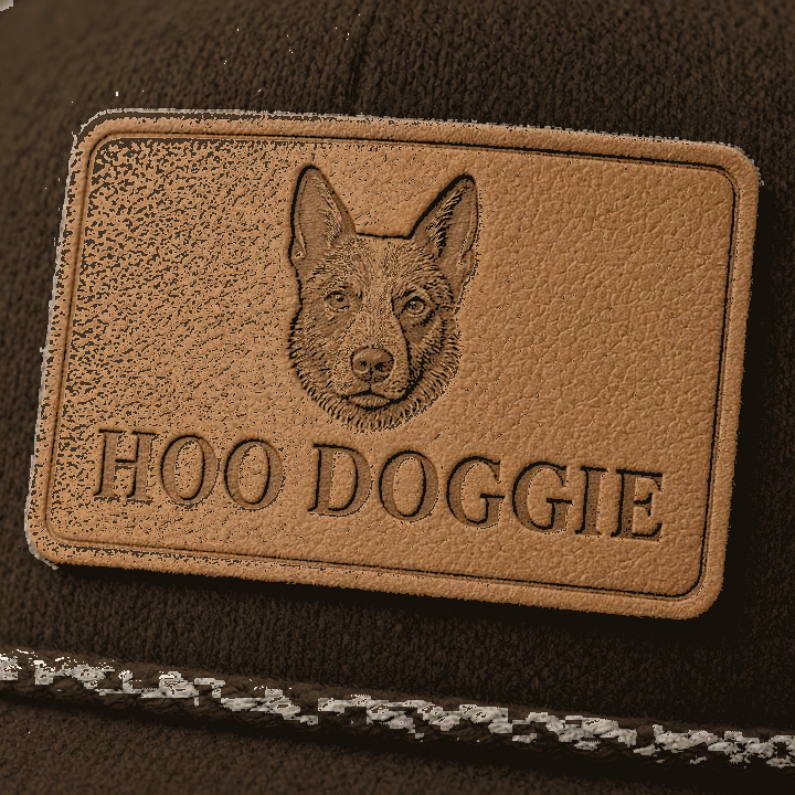 Saddle brown felt rope hat with leather Hoo Doggie patch
