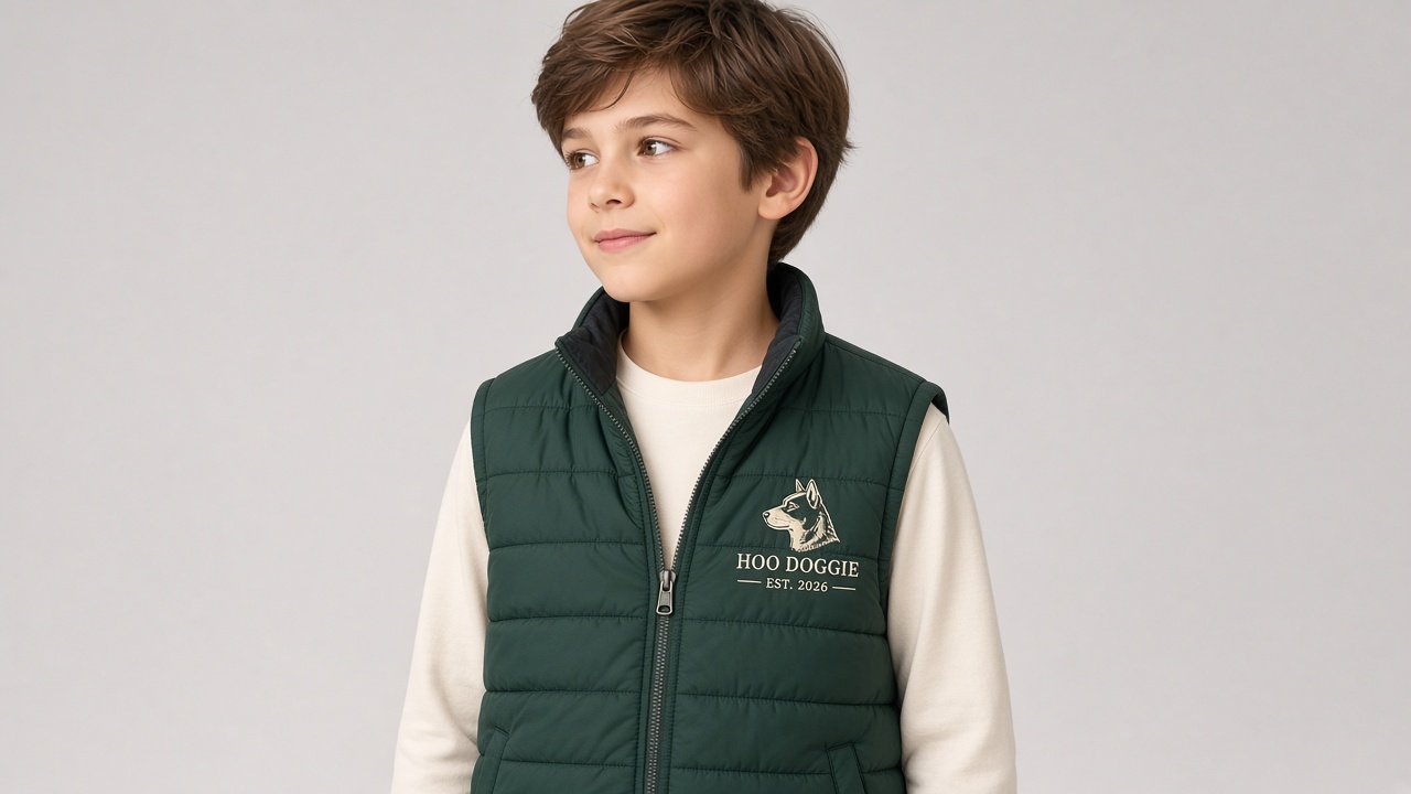 Kids forest fairway quilted vest