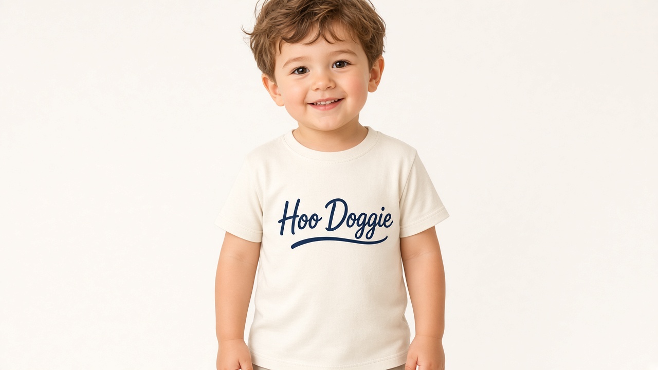 Toddler cream script tee